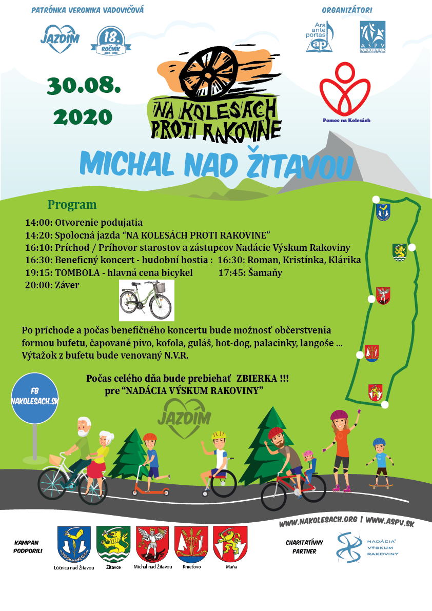 Na kolesách proti rakovine v Michale nad Žitavou (30.8.2020)